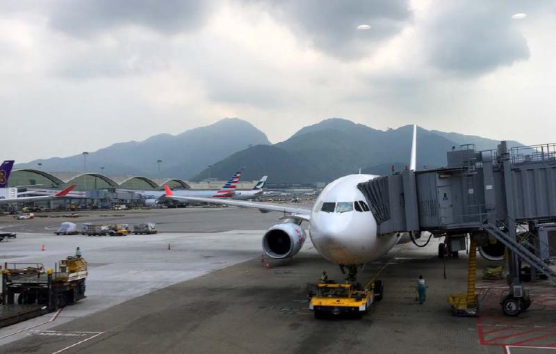 Taken just after disembarking, with the hills of Lantau in the background